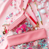 PINK CONFETTI WALLET KEYCHAIN