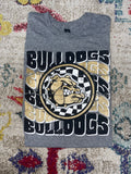 GROOVY CHECKERED BULLDOGS TEE