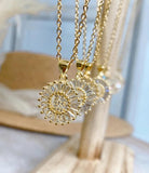 SUN PENDANT INITIAL NECKLACE